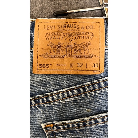 Vintage Levis 565 Orange Tab Mens 32x29 USA Loose Wide Leg Jeans Tag 32x30 - Picture 10 of 15